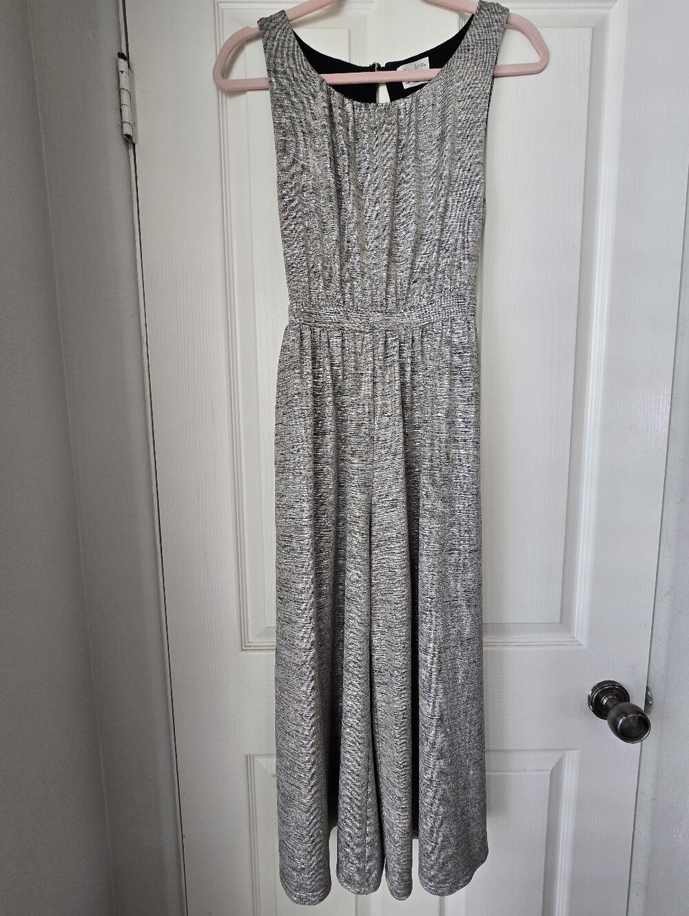 Anthropologie Meadow Rue Alchemist Silver Gray Wide Leg Jumpsuit XS